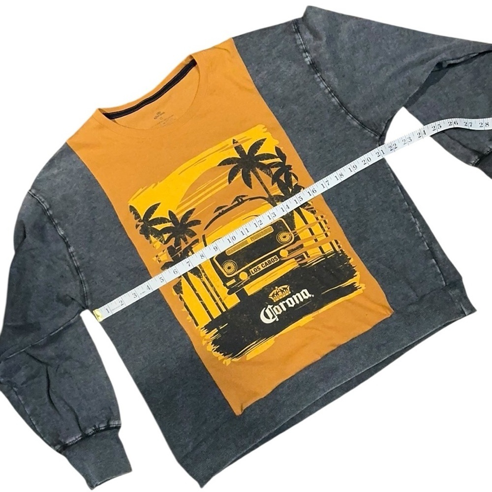 Corona Beer Upcycled Shirt Sweatshirt Grunge Beach Festival - Picture 5 of 6
